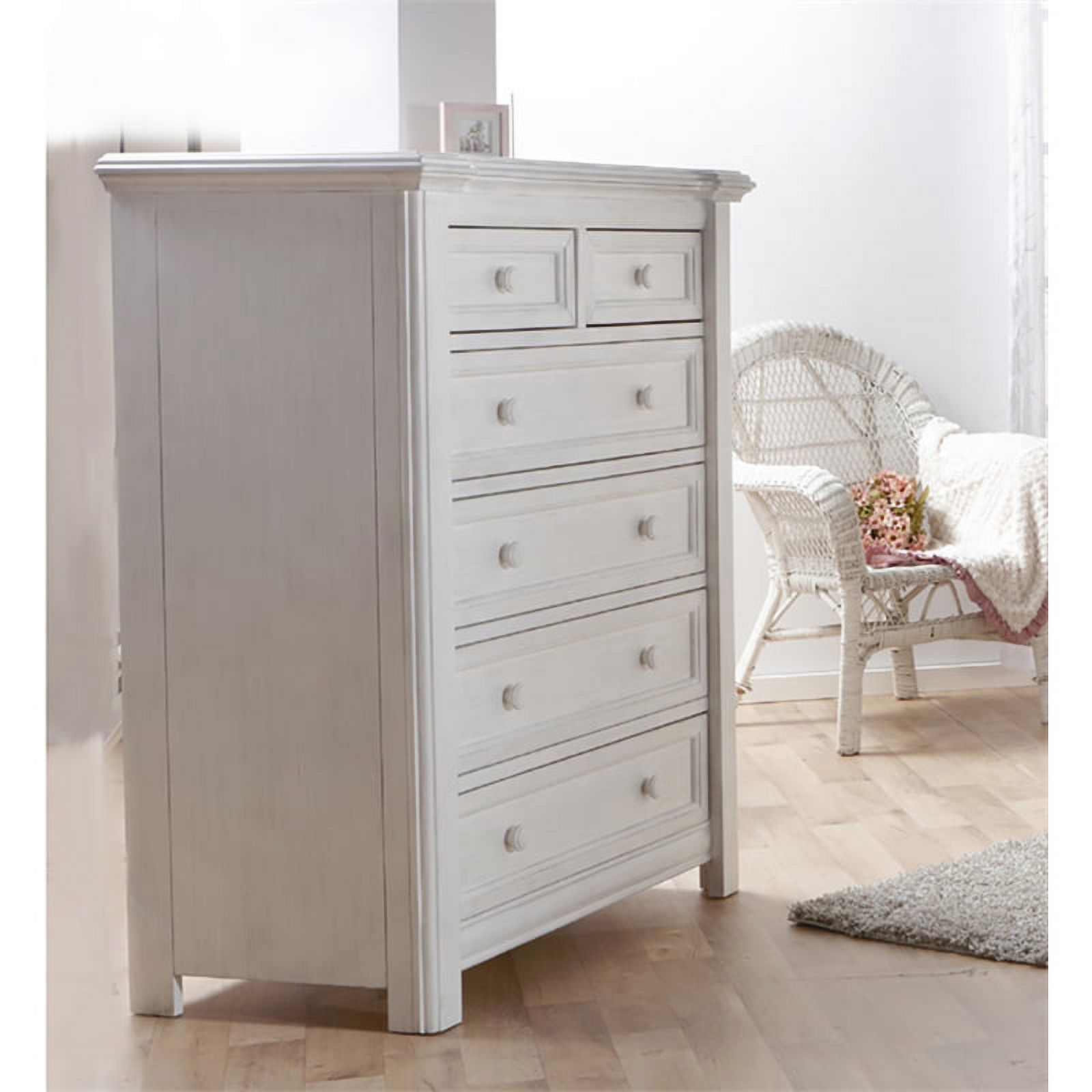 Home Square 3-Piece Set with Panel Crib and Double Dresser and 5-Drawer Dresser