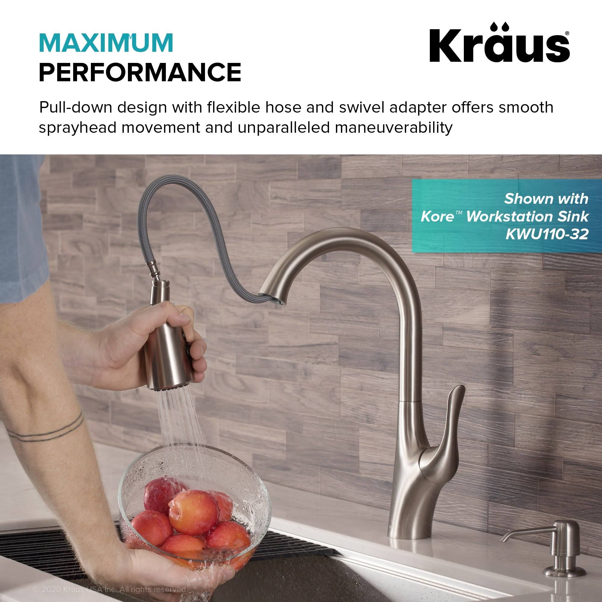 Kraus KPF-1674SFS Merlin Single Handle Pull-Down Kitchen Faucet Spot Free - Stainless Steel