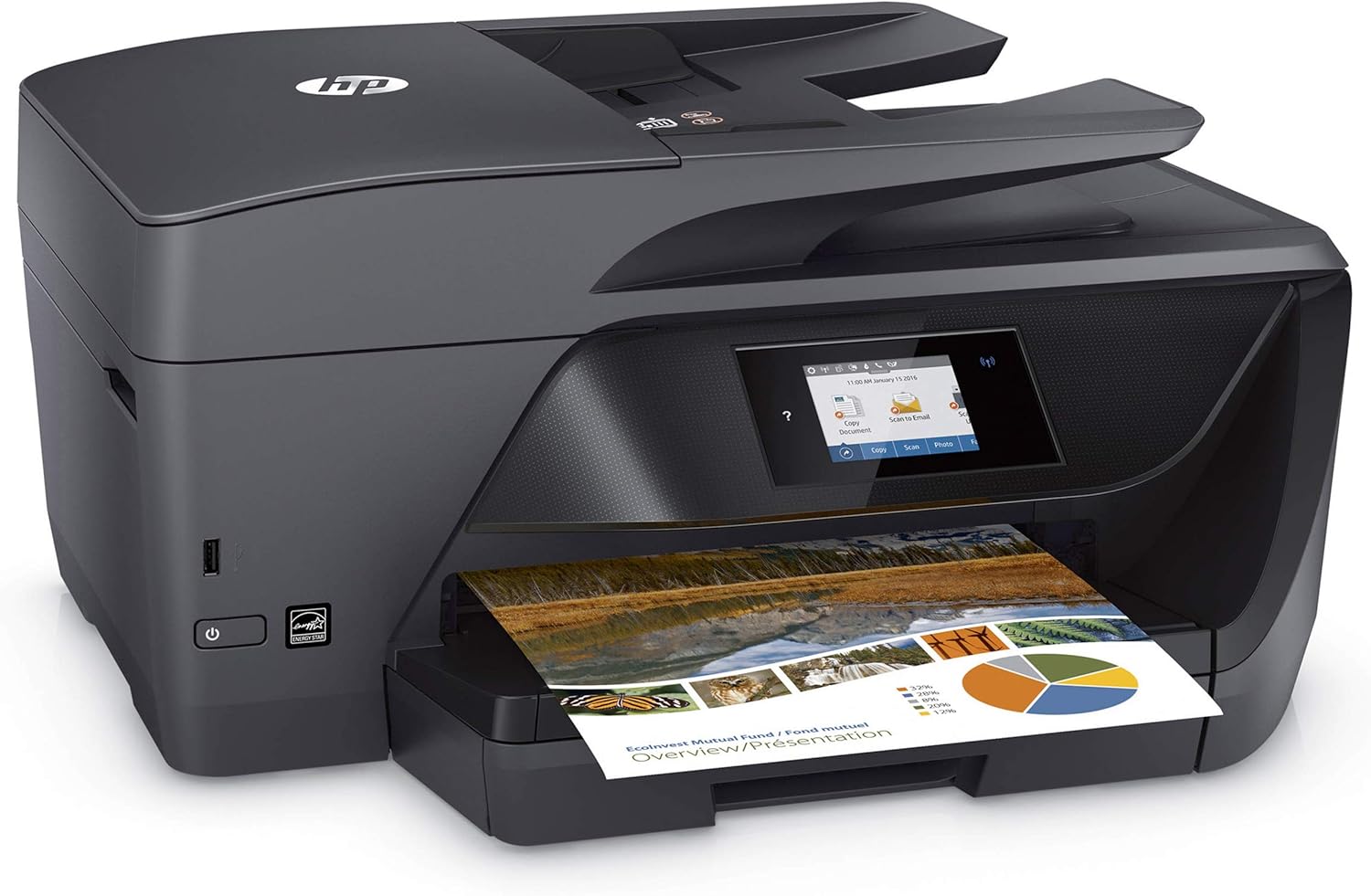 HP OfficeJet Pro 69Series Color Inkjet All-in-One Wireless Printer - 4-in-1 Print, Scan, Copy, Fax for Office - Instant Ink Ready - 2.65" CGD Touchscreen, 20 ppm Print Speed, Cbmoun Printer Cable