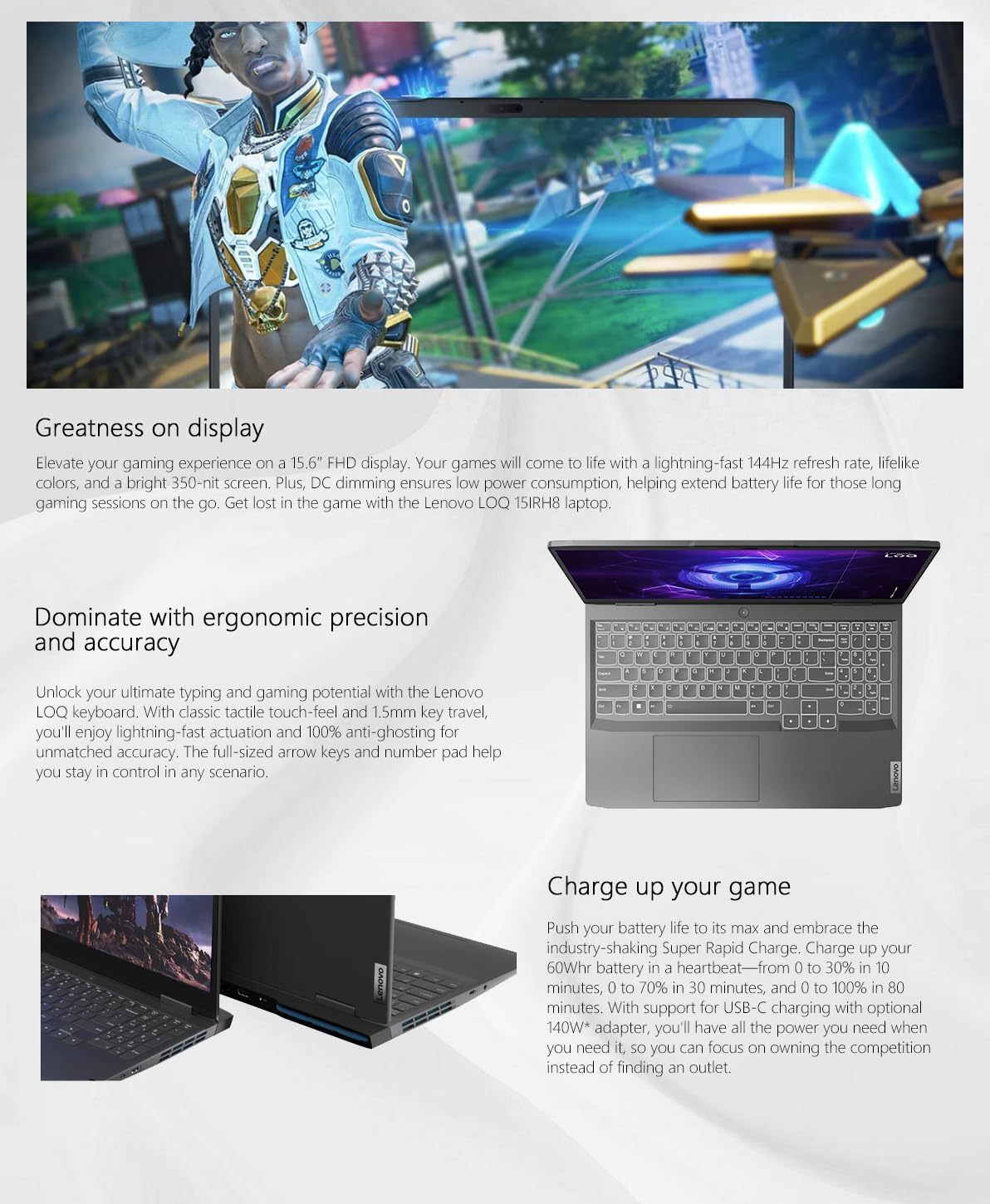 Lenovo LOQ 15.6" Gaming Laptop, 144Hz IPS, Intel Core i5-13420H (4.60GHz), 32GB RAM 2TB Storage, NVIDIA GeForce RTX 3050 Laptop GPU, Backlit KB, Win11, Storm Grey, W/GaLiMu