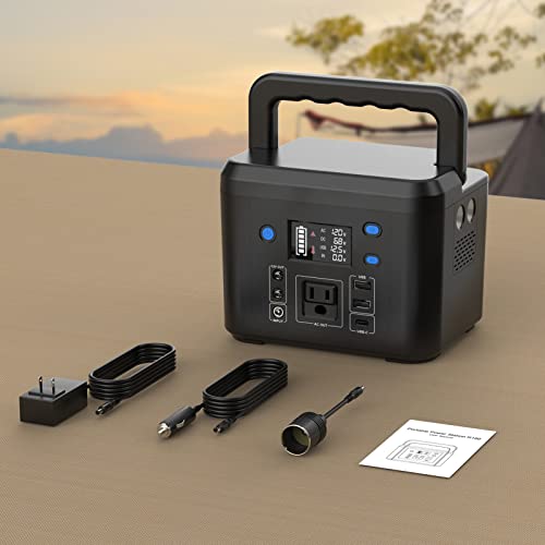 powkey Portable Power Station 800W with 3 AC Outlets, 110V/740Wh Solar Generator(Solar Panel Optional), 200,000mAh Emergency Backup Lithium-ion Battery for Outdoors Travel RV Trip Camping CPAP Machine