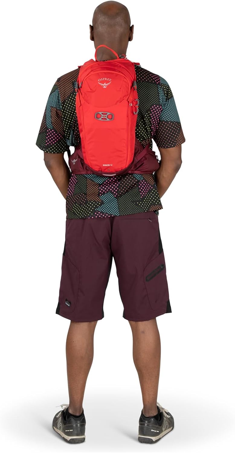 Osprey Siskin 12L Men's Biking Backpack with Hydraulics Reservoir, Ultimate Red