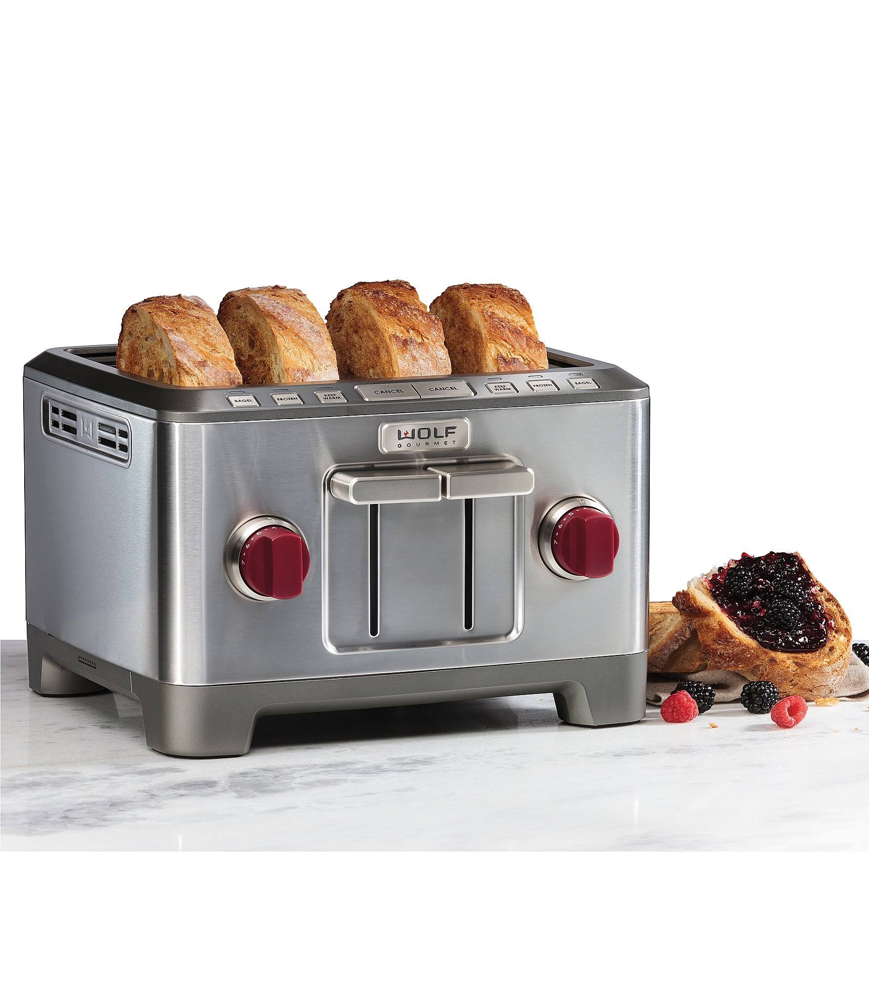 Wolf Gourmet 4-Slice Toaster, Red Knob