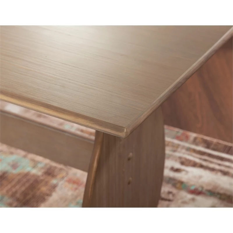 Pemberly Row Transitional Wood Corner Nook Dining Set in Brown