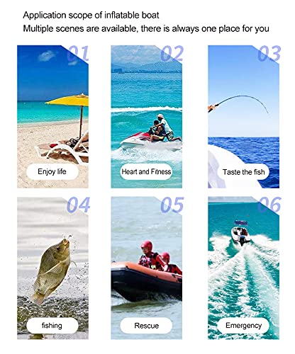 Adult Inflatable Kayak 9-Foot Rubber Dinghy 4-Person Boat Adult Fishing Boat Canoe with Patch Pack and Paddle Suitable for Ocean Sea and Lake 2.3m