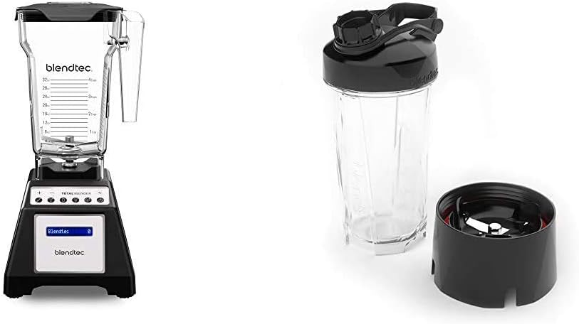Blendtec Total Classic Original Blender - Fourside Jar (75 oz), Professional-Grade Power-6 Pre-Programmed Cycles-10-Speeds, Black