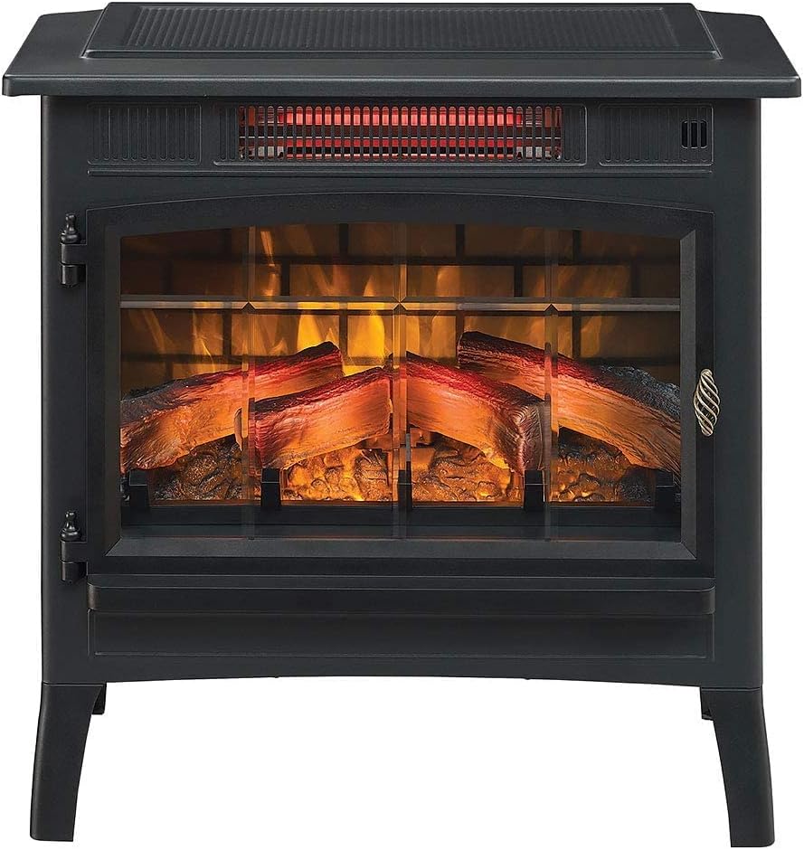 Duraflame 3D Infrared Electric Fireplace Stove with Remote Control - Portable Indoor Space Heater - DFI-5010 (Black)
