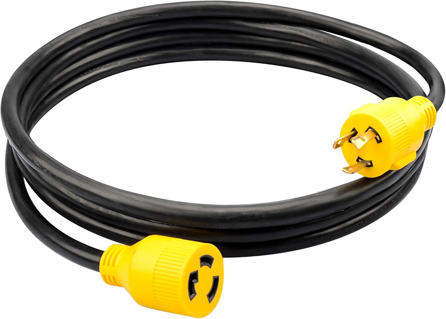 RVMATE 3 Prong 30 Amp Generator Extension Cord 25 Feet, NEMA L5-30P/L5-30R 125V SJTW Jacket