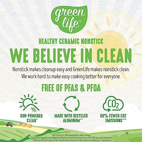 GreenLife Soft Grip Healthy Ceramic Nonstick 16 Piece Kitchen Cookware Pots