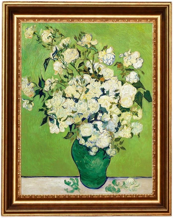 Eliteart - Starry Night Over The Rhone by Vincent Van Gogh Giclee Art Canvas Prints- Framed Size:27 3/5 x34 3/5