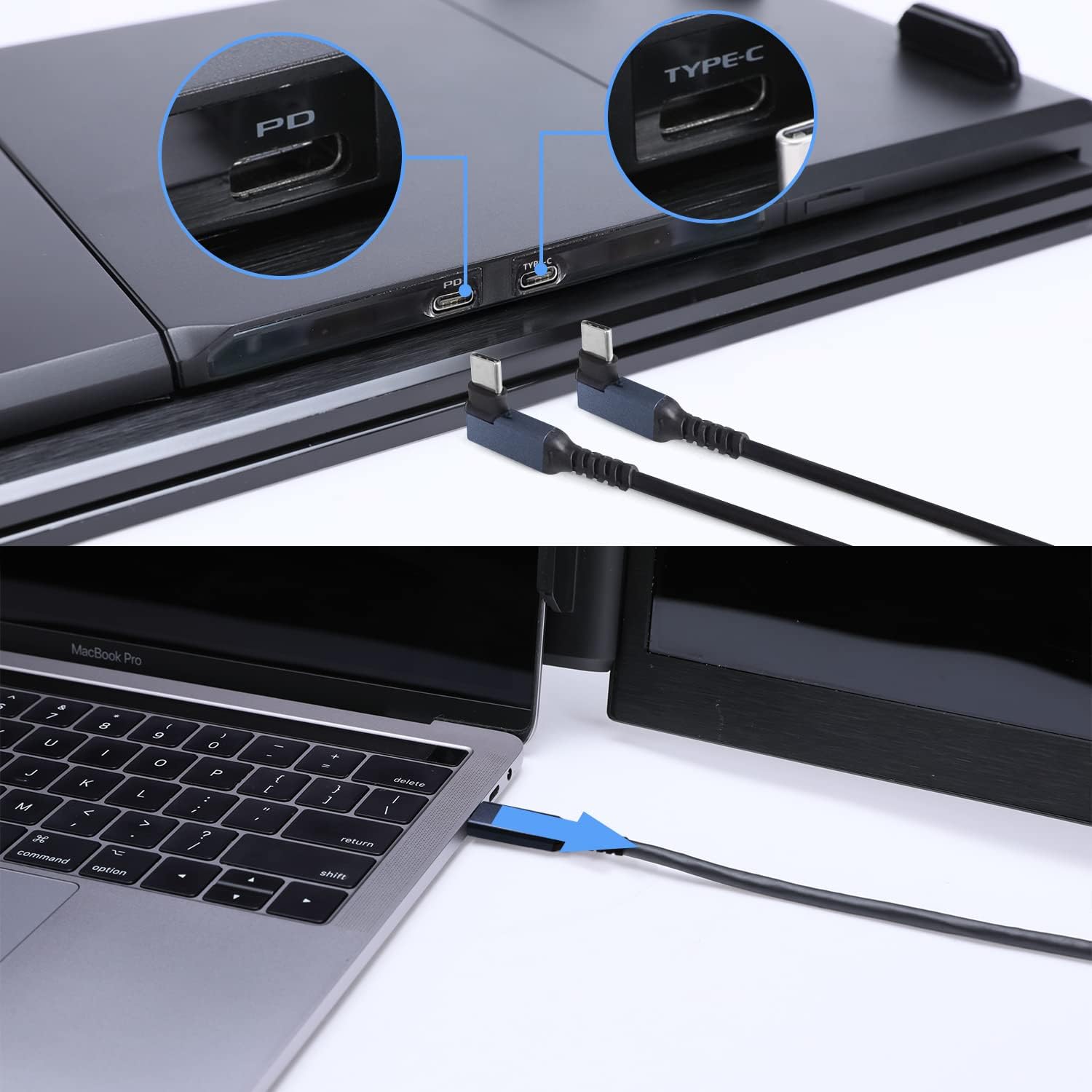 Triple Portable Monitor for Laptop - P2 Pro 13.3'' Full 1920x1080p HD IPS Dual Extender Screen for 13.3''~16.5'' MAC/Windows/Linux Laptop with USB-C & USB-A