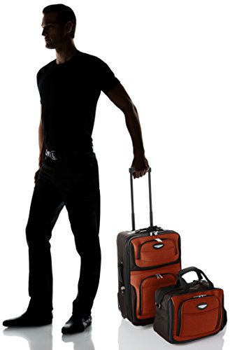 Travel Select Amsterdam 4-Piece Softside Expandable Luggage Set, Lightweight 2-Wheel Upright Suitcases, Travel Tote, Packing Cubes, Gray
