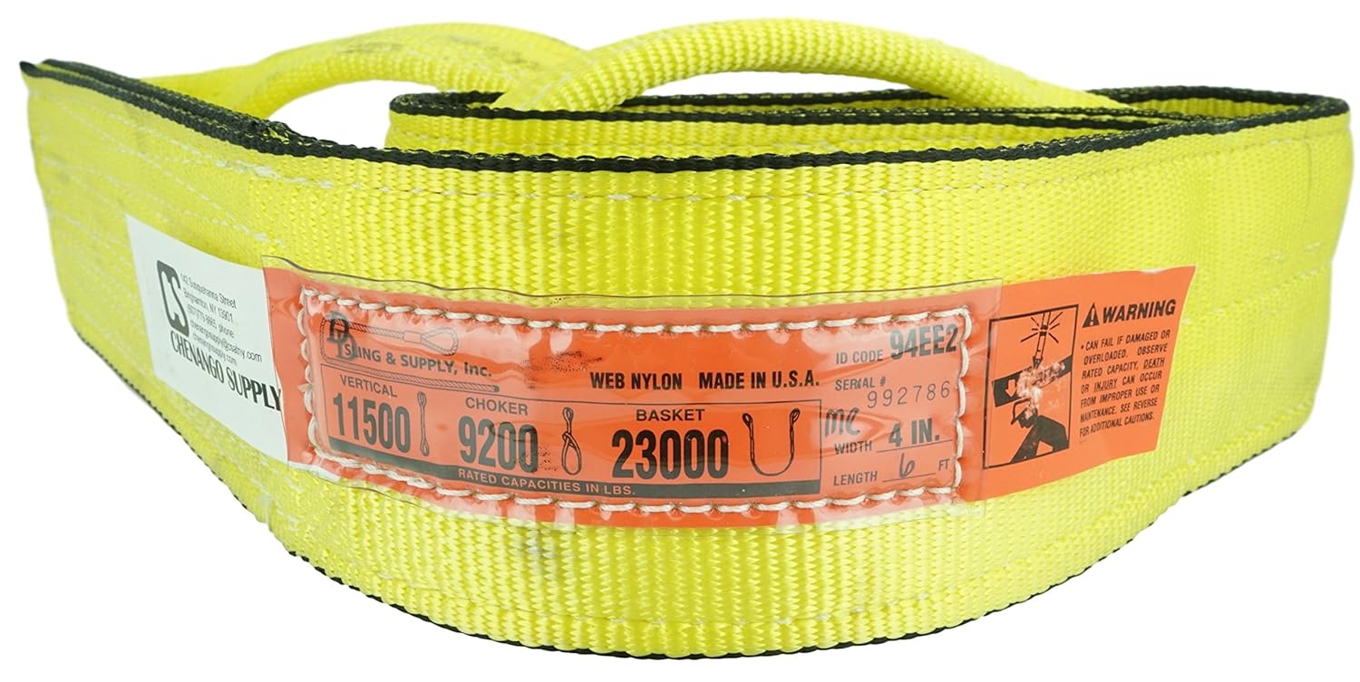 DD Sling (USA Made). 2" x 6', 2 Ply, Nylon Lifting Slings, Master Edge, Eye & Eye, Heavy Duty, 6400 lbs Vertical, 5100 Choker, 12800 Basket Load Capacity (2" x 6') Pack of 2