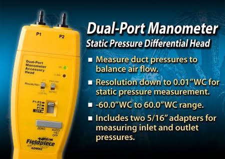 Fieldpiece ADMN2 - Dual Port Manometer Accessory Head