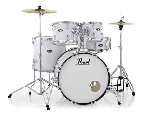 Pearl Roadshow Drum Set 4-Piece Complete Kit with Cymbals and Stands, Charcoal Metallic (RS584C/C706)