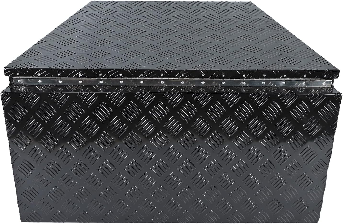 18X17X17.75 Black Aluminum 5 Bar Tread Tool Box Truck Car Outdoor Trailer Pickup Underbody Toolbox,RV Storage Organizer，Underbed Tools Organizer W/Lock Latch w/Keys