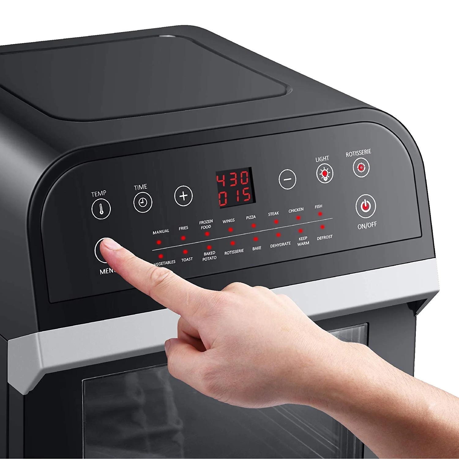 GoWISE USA Deluxe 12.7-Quarts 15-in-1 Electric Air Fryer Oven Black