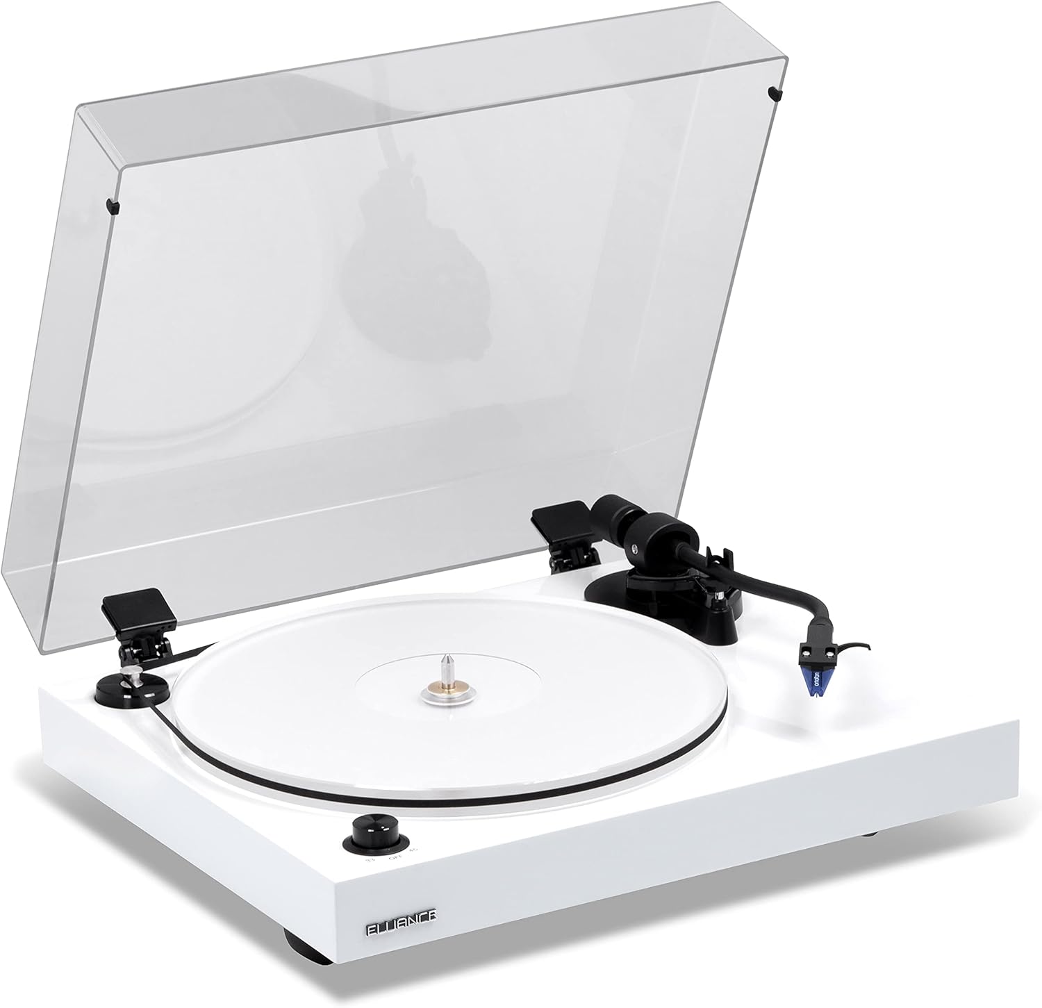 Fluance RT85 Reference High Fidelity Vinyl Turntable Record Player with Ortofon 2M Blue Cartridge, Acrylic Platter, Speed Control Motor, Solid Wood Plinth, Vibration Isolation Feet - Piano Black