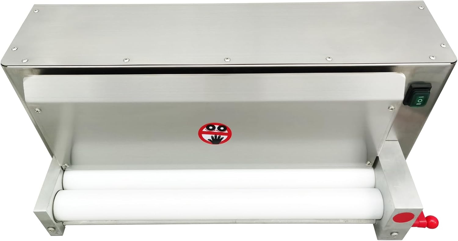 Electric Pizza Dough Roller Sheeter 20in Pastry Press Making Machine 4"-19" Diameter Automatic Pizza Dough Rolling Press Machine 450W Stainless Steel Pasta Bread Noodle Maker 110V