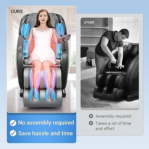 Massage Chair Full Body with Heat, Full Body Zero Gravity Shiatsu Massage Chair, Kneading Recliner w/ 20 Auto Modes, Foot Massage, Bluetooth, USB Charging Port, Touch Screen Controller