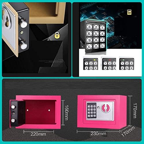 Strong and Safe Hotel Safes - The mini safe box is made of reinforced solid steel wall construction Pack of 2