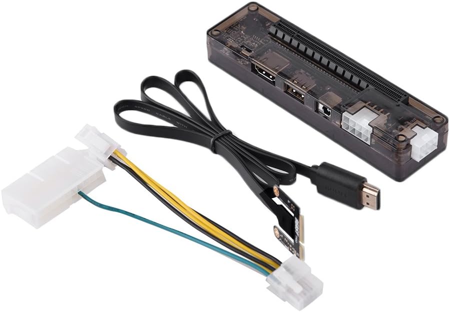 Laptop External Independent Video Card Dock, External PCI-E Discrete Graphics Card Mini PCI-E 220W DC 12V Support 6Pin+8P Interface Output Without Power Supply