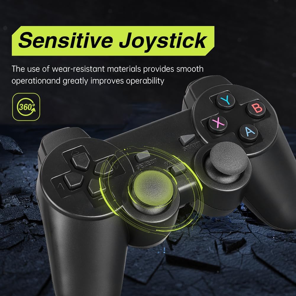 Retro Game Console, Plug and Play Video Game Stick, Nostalgia Stick Game, Wireless Retro Play Game Stick Built in 20000+ Games,4K HDMI Output,9 Classic Emulators,with Dual 2.4G Wireless Controlle