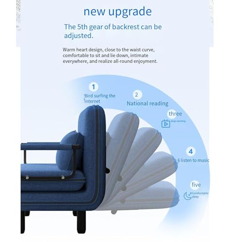 Sofa Bed Couch Memory Foam Sleeper Chair Lazy Couch Twin Size Futon Convertible Guest Beds,Washable Cover B