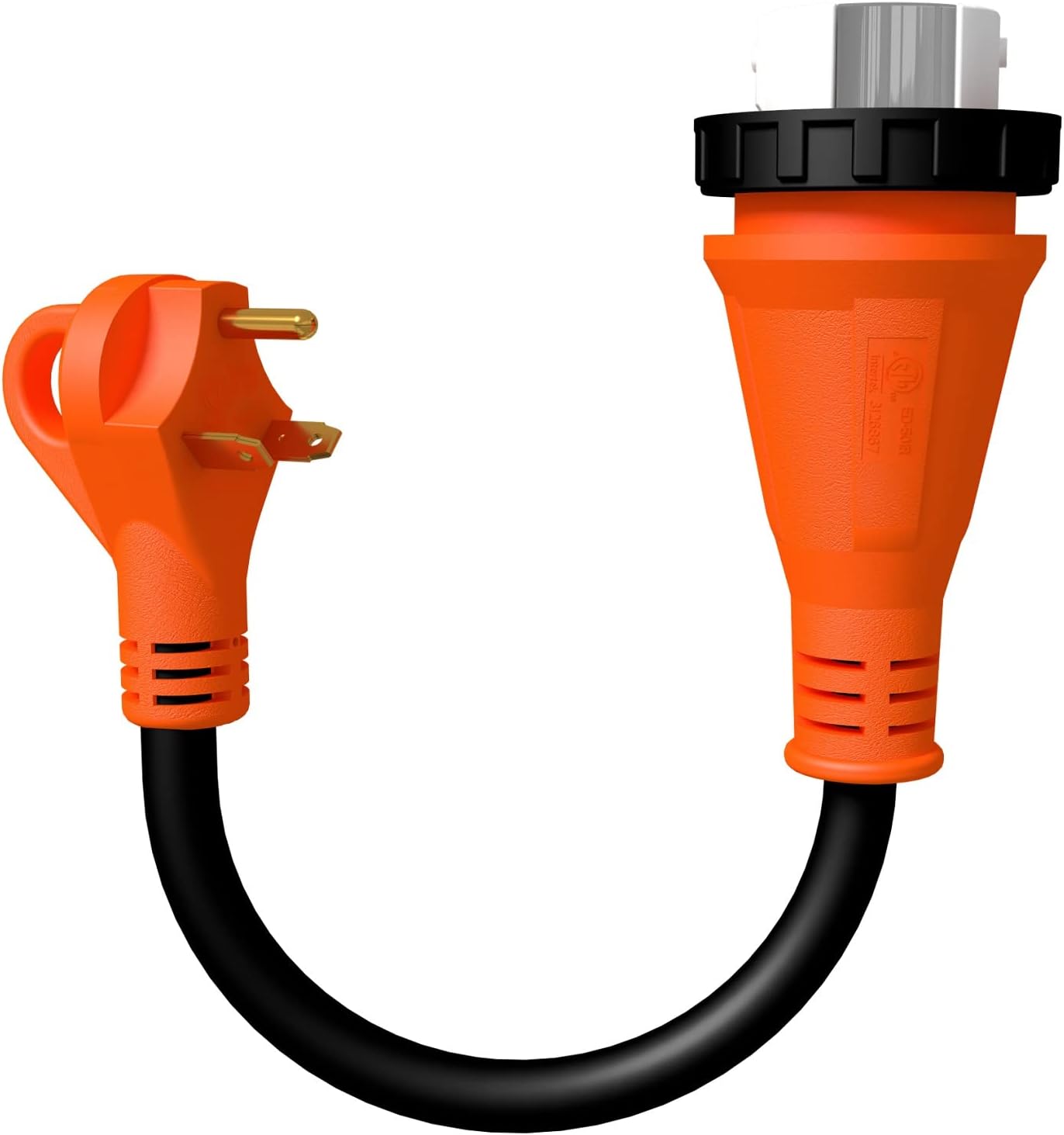 RVICORD RV Adapter 30 Amp to 50 Amp 10AWG/3 RV Adapter Cord 12 inch with Handle TT-30P Male to 14-50R Female Electrical Converter, ETL Certified