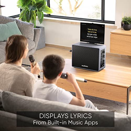 Professional Karaoke Machine with Lyrics Display Screen for Adults, 2 Wireless Microphones, Bluetooth Portable PA Speaker System Set with Built in 15" Touch Tablet with Android & WiFi, Alto X6
