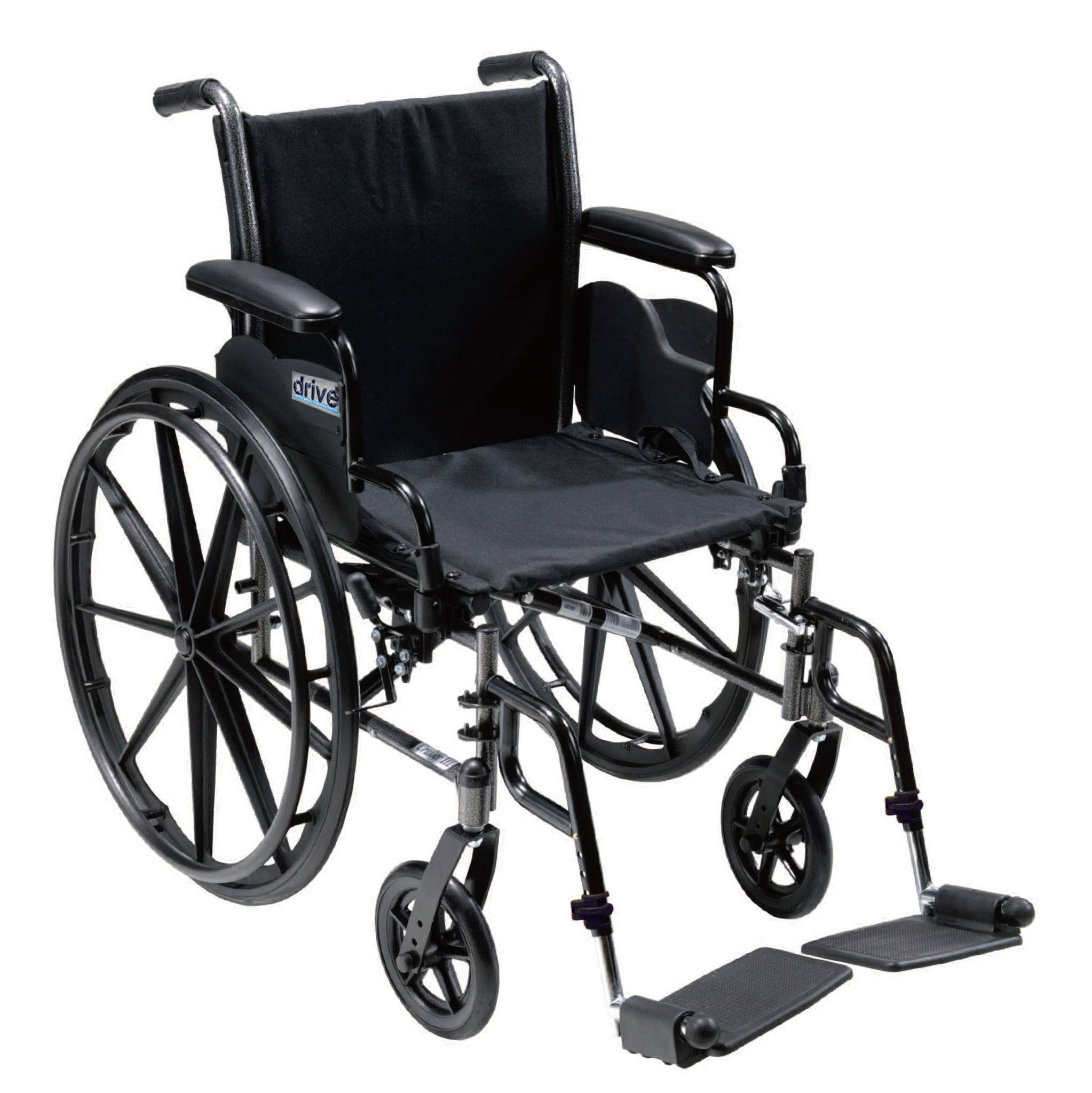 Drive Medical - Cruiser III Light Weight Wheelchair with Flip Back Removable Arms