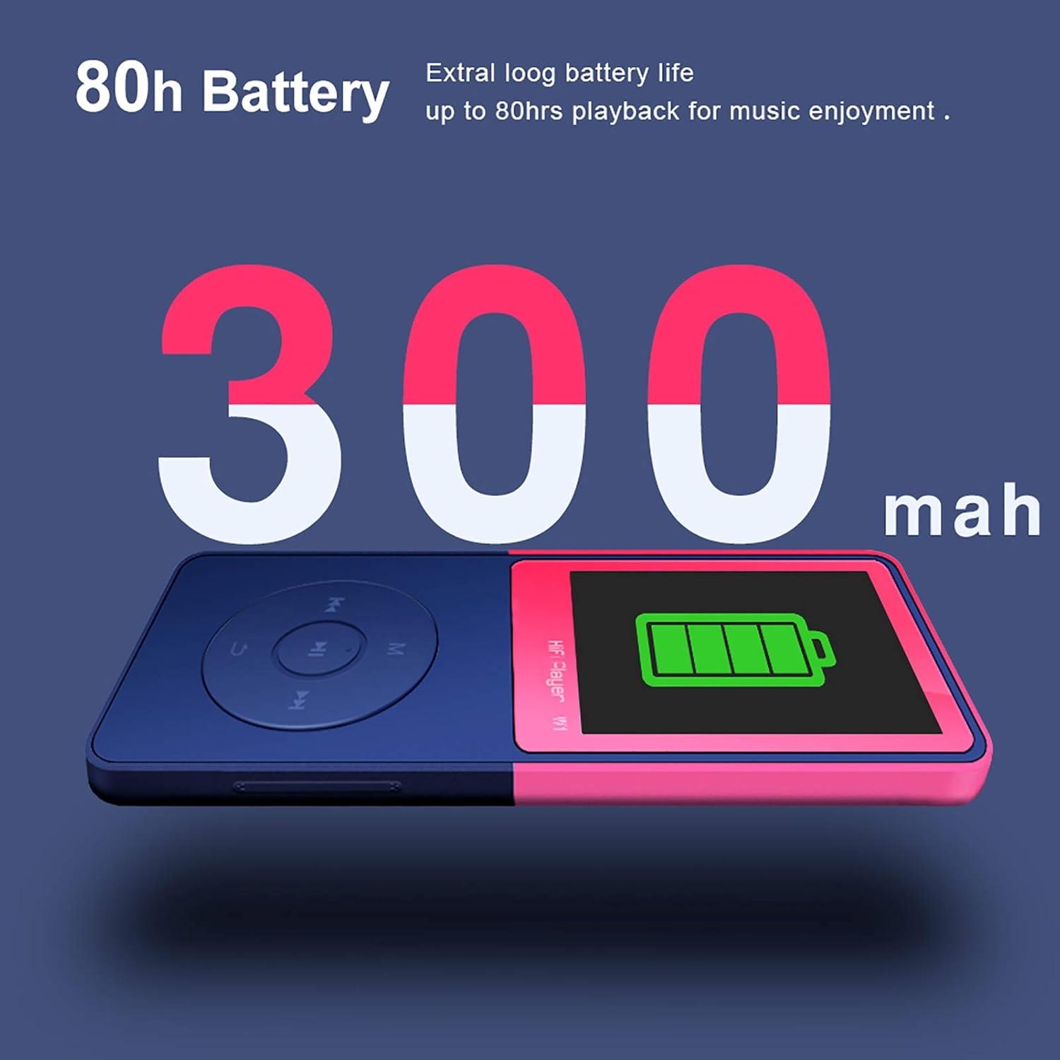 MP3 Player with Bluetooth 1.8" LCD Screen 8GB Support 128GB TF Card (Not Included) GOPOSOO Portable Metallic HiFi Sound MP4 Music Player with Speaker, FM Radio, Voice Recorder for Kids,Walkman Pack of 2