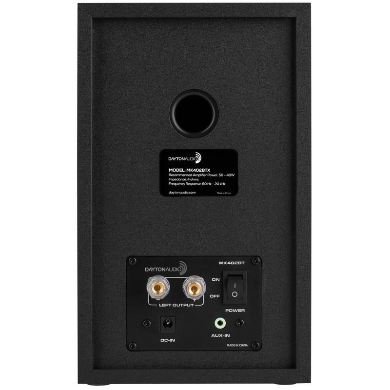 Dayton Audio MK402BTX Powered Bluetooth 2-Way Bookshelf Speaker Pair with 3.5mm AUX in