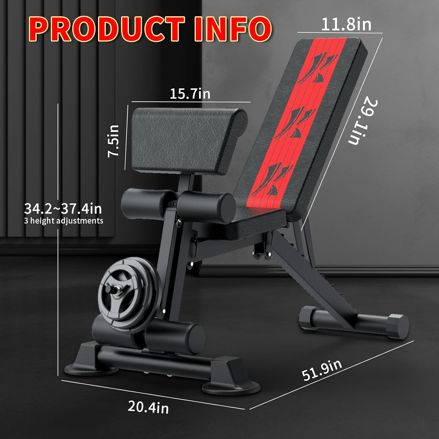 K KINGKANG Adjustable Weight Bench, Workout Bench Press for Home Gym, Exercise Sit Up Bench for Full Body Workout, Quick Foldable Strength Training Bench for Home Gym Weight 660 Lbs Incline Decline Flat 2024-New Version