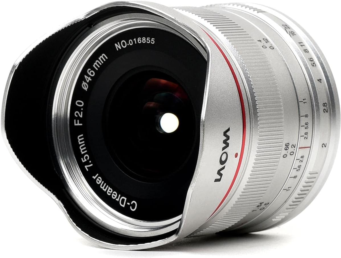 Venus Laowa 7.5mm f/2 Lens Lightweight for Micro Four Thirds Mount, Silver
