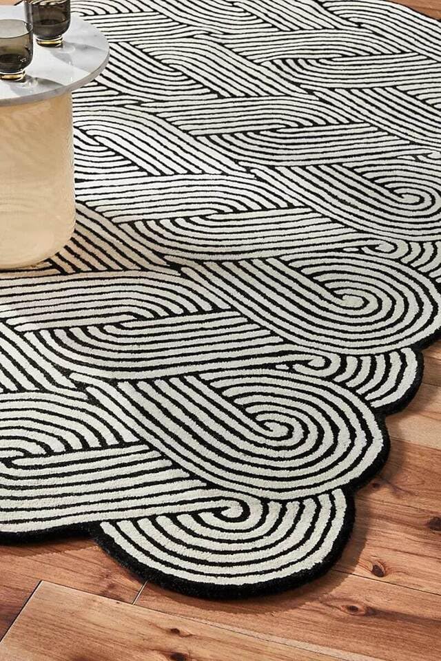 Hand Tufted Maximus Modern Area Rug, New Zealand Woolen Carpet for Living Room, Bedroom, Dining Room and Hall (3x5 Feet, Black)