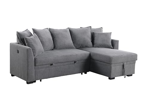 Oversized U-Shaped Sectional Sofa Couch Plush Corduroy Upholstered Modular Deep Seat Sofa&Couch Sectional W/Right Facing Chaise Lounge and 7 Toss Pillows for Home Apartment Living Room Furniture Sets