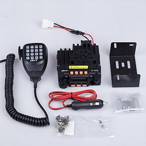 QYT KT8900 Dual Band Mobile Transceiver VHF/UHF 136-174/400-480MHz 25/20W Mini Car Radio Amateur (Ham) Radio, with Programming C