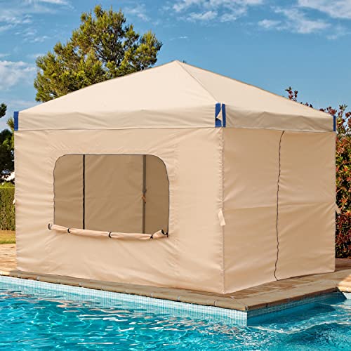 Aoodor 12x12 FT Pop-Up Canopy Tent with Roller Bag and Curtain - Portable Instant Shade, Sturdy Iron Frame, Waterproof 210D Oxford Fabric, UV Protection, Ideal for Camping, Parties, and Outdoor Events