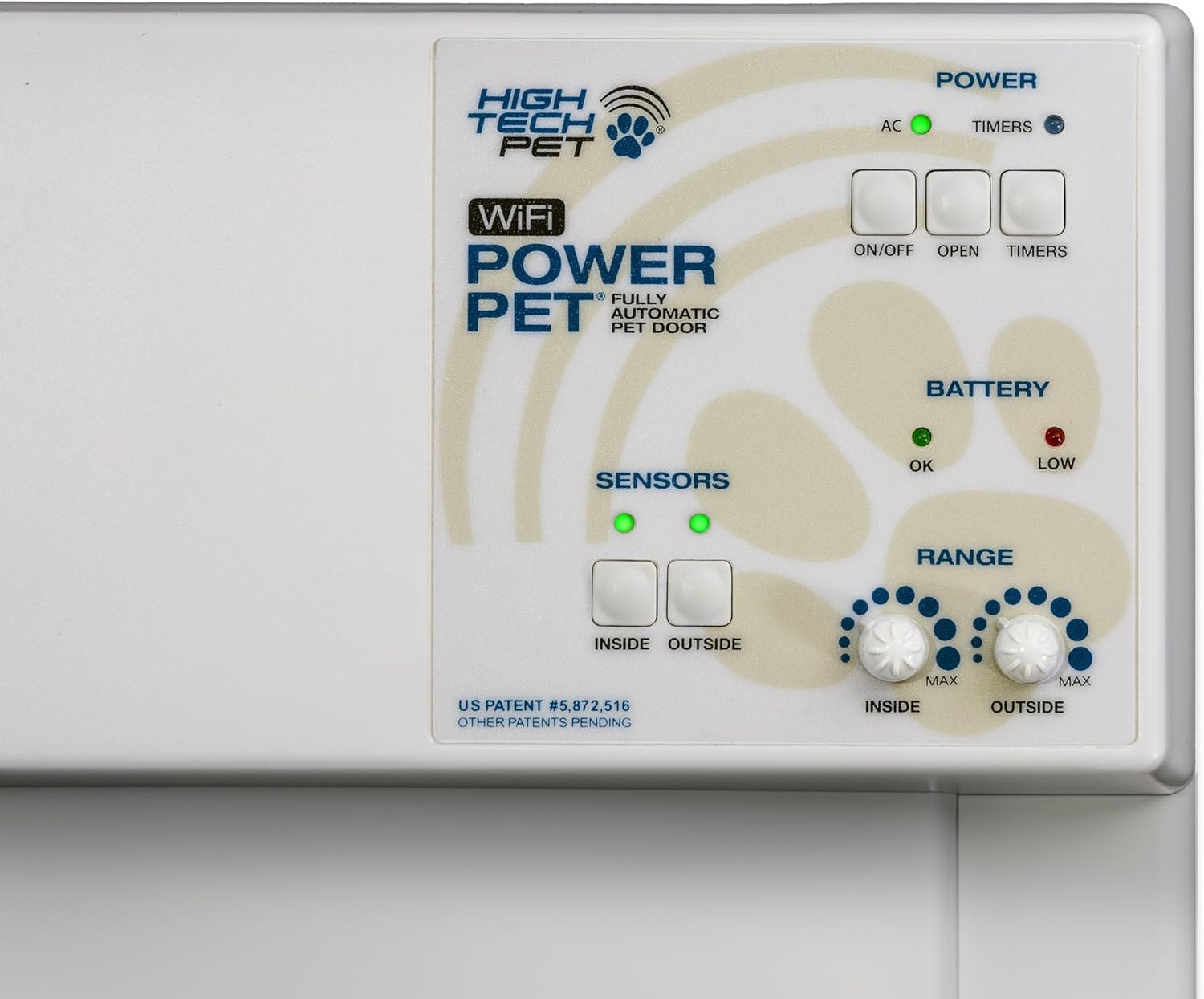 Power Pet Electronic Dog Door - High Tech Pet WiFi Enabled Electronic Pet Doors - Ultrasonic Collar-Smart Phone App - Vertically Sliding Air Tight Dog Doors for Pets up to 100 lbs - Large - PX2-WIFI