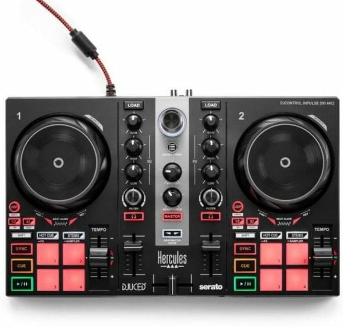Hercules DJ Controller, Black (INPULSE200MK2)