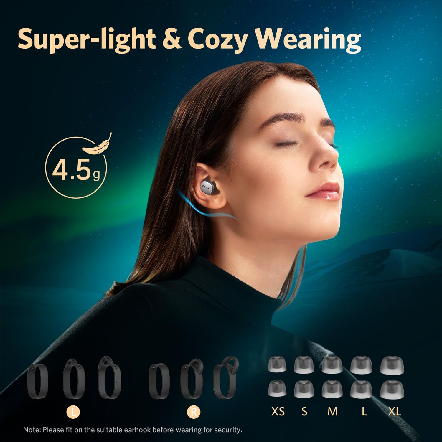 EarFun Free Pro 3 Noise Cancelling Wireless Earbuds Snapdragon Sound, Qualcomm aptX Adaptive Air Pro 2 Wireless Earbuds, in-Ear Detection, App for Custom EQ, Wireless Charging, 34Hrs
