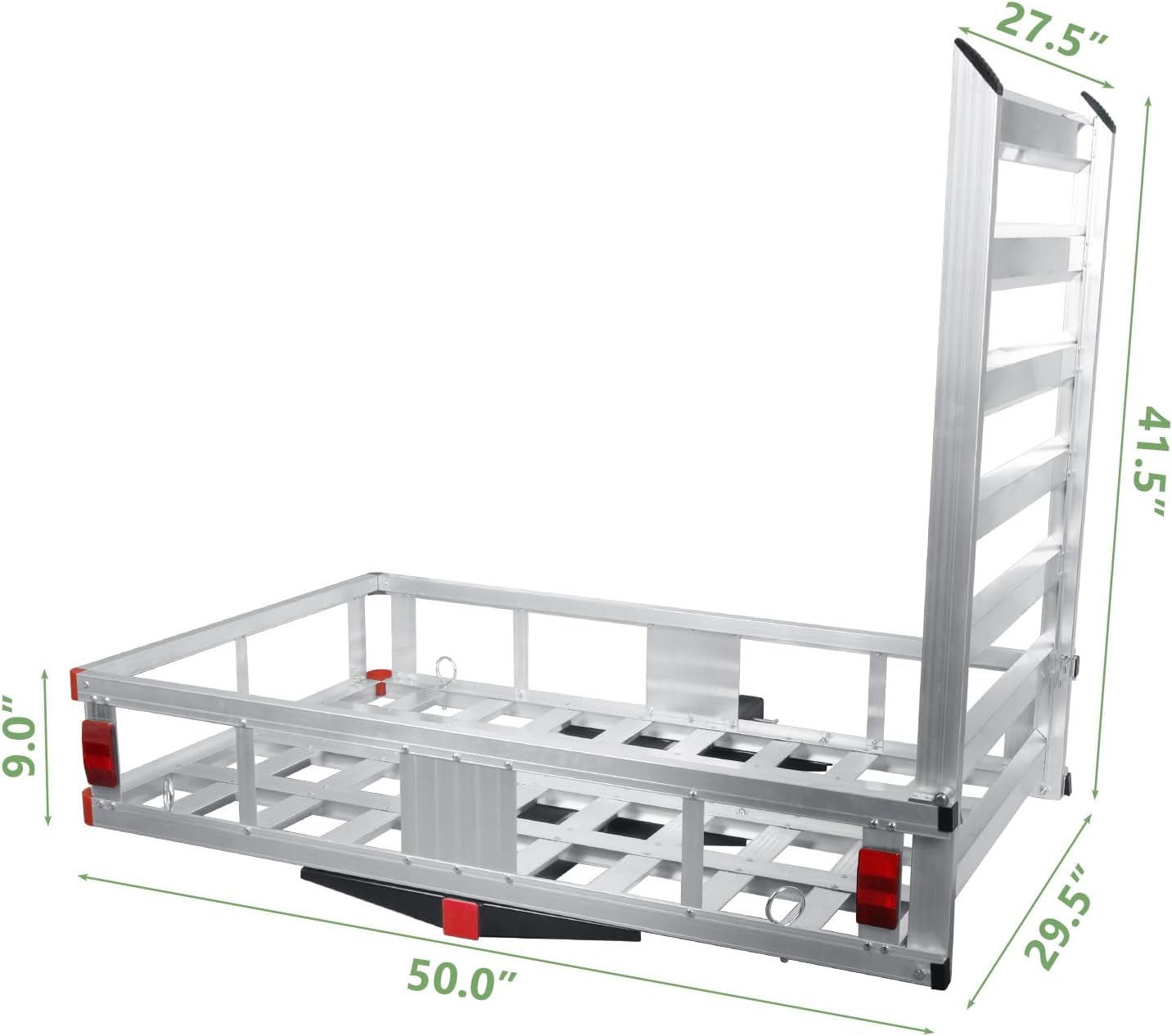 50" x 29.5" Hitch Cargo Carrier, 500lb Capacity Trailer Hitch Mount Cargo Basket, Luggage,Scooter,Wheelchairs Carrier Rack Fits 2" Hitch Receiver for SUV Truck Pickup