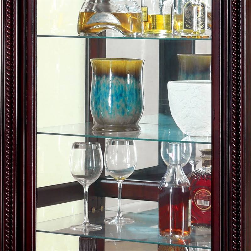 Furniture of America Lisandro Traditional Curio Cabinet in Espresso