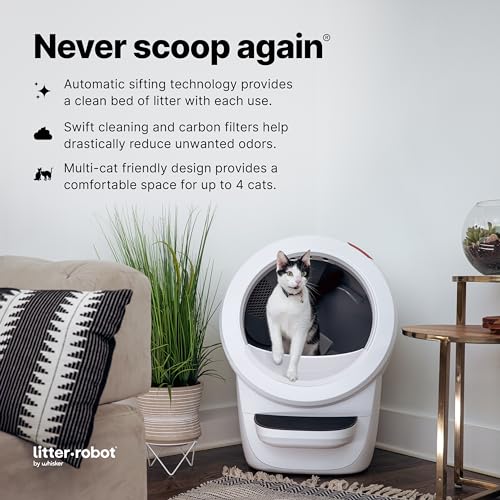 Whisker Litter-Robot 4 Bundle with Litter-Robot 4, 6 OdorTrap Pack Refills, 50 Waste Drawer Liners, Ramp, Mat and Fence
