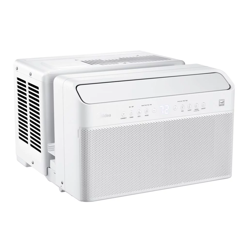 Midea 8,000 BTU Smart Inverter U-Shaped Window Air Conditioner, 35% Energy Savings, Extreme Quiet, Cools up to 350 Sq. ft., MAW08V1QWT