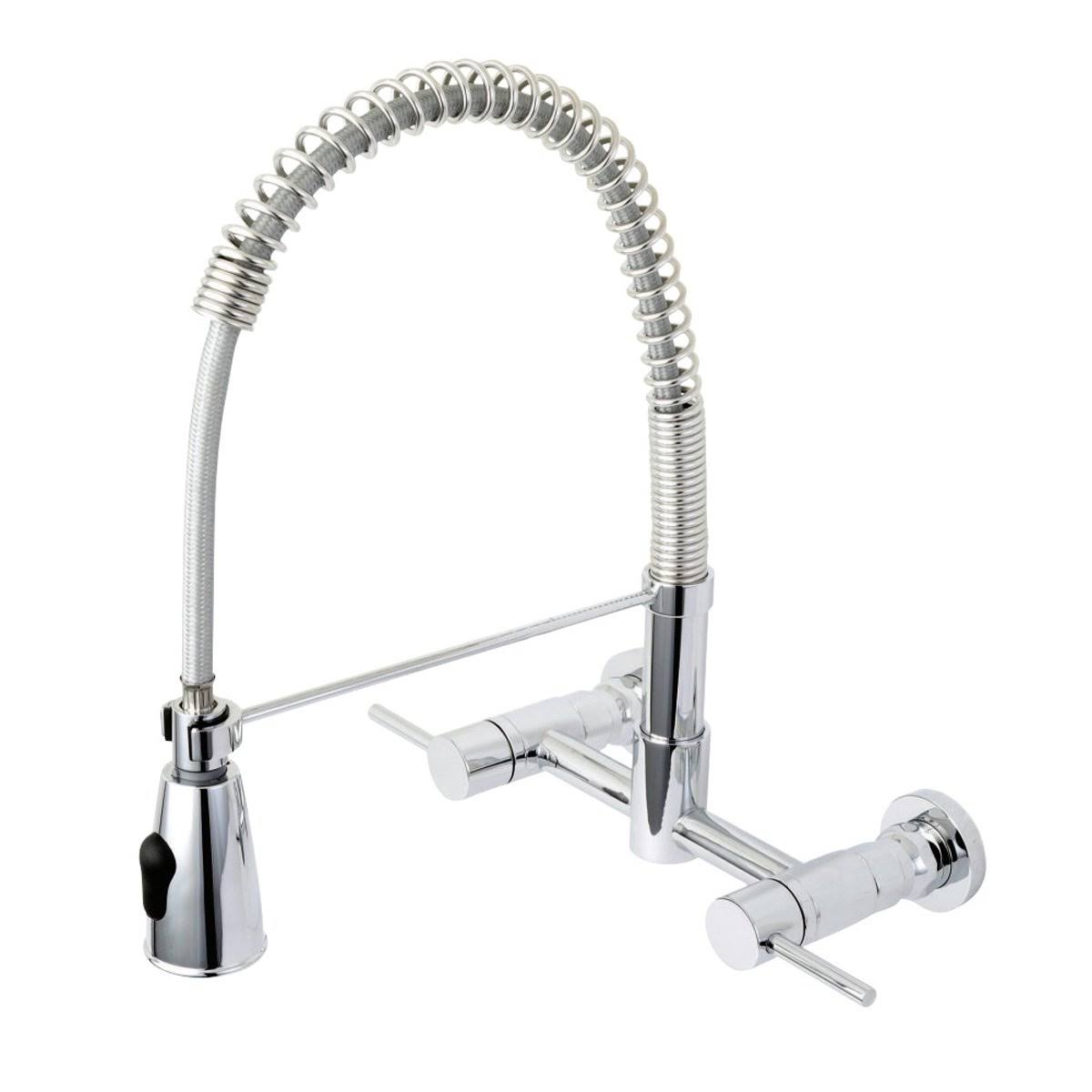 Kingston Brass GS8285DL Concord 2-Handle Wall Mount Pull-Down Kitchen Faucet, Oil Rubbed Bronze
