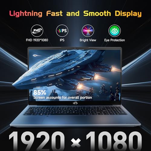 NIMO 15.6 IPS-FHD-Laptop, Intel Pentium 4 Cores N100 8GB RAM 128GB SSD Backlit Keyboard Fingerprint (Beat to i3-1115G4 Up to 3.4GHz) Computer for Student-Home WiFi 6 BT5.2 Win 11