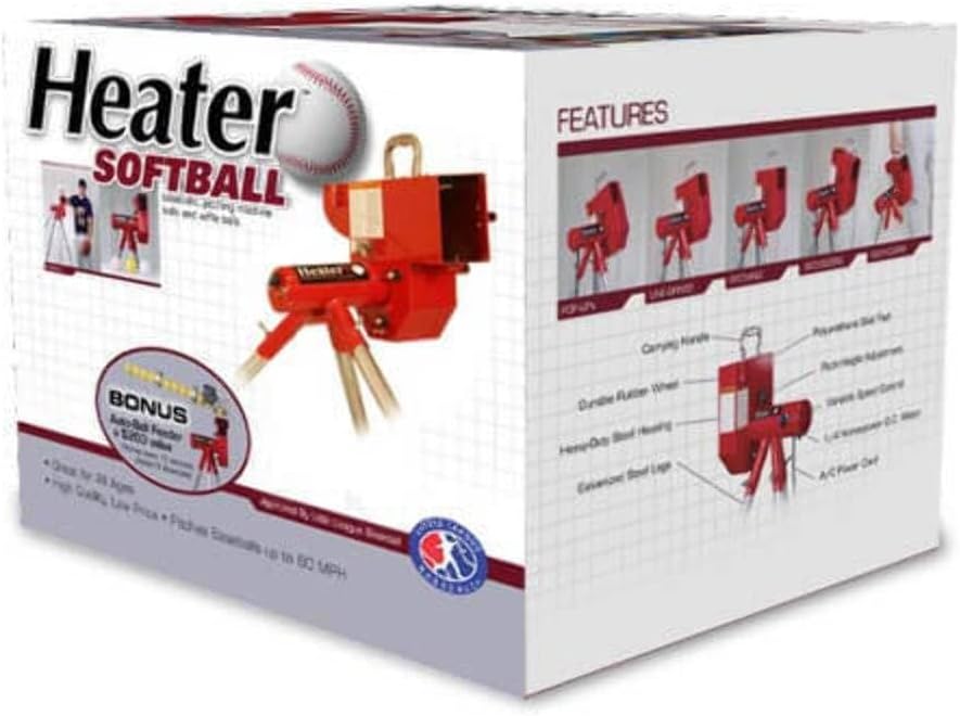 Heater Sports Softball Pitching Machine with 9 Ball Automatic Feeder