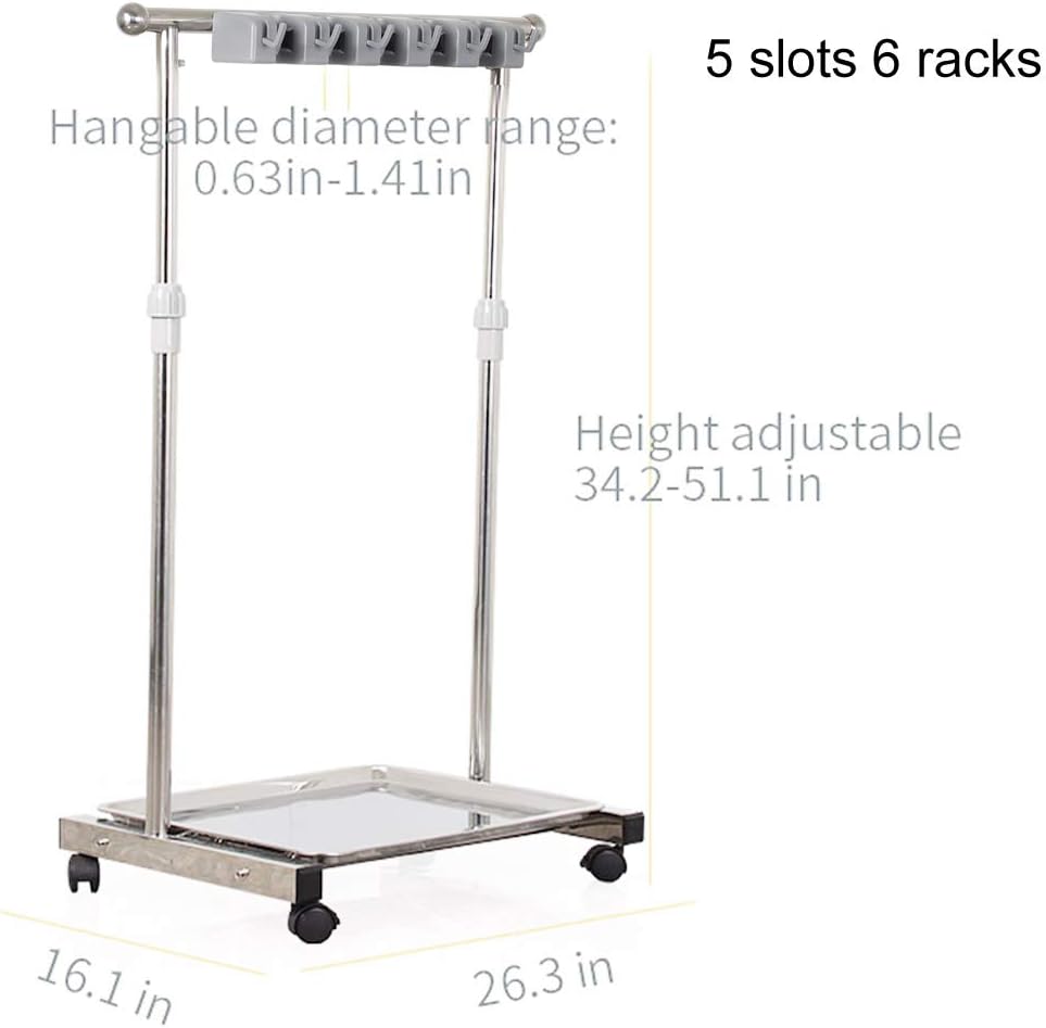 QTJH Broom And Mop Holder Put Wet Mops Movable Floor-Mounted Mop Rack Floor Standing Cleaning Tool Cart Storage For Garden Garage Schools, Hospitals, Factories, Hotels,Property Companies